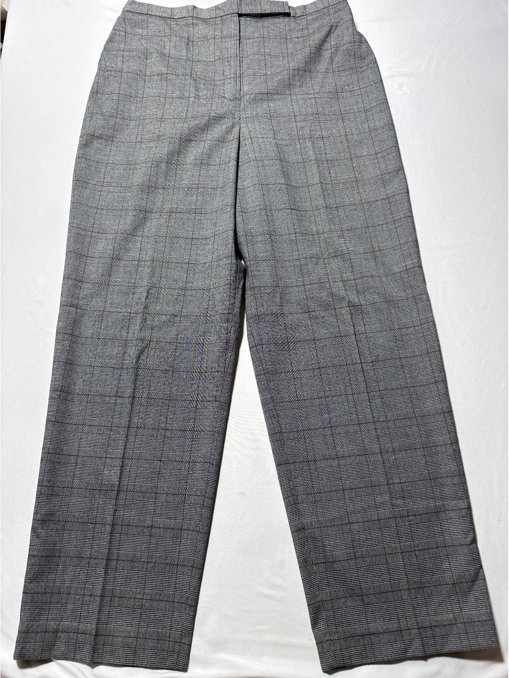 Larry Levine Classic Gray Plaid Dress Pants Size 16 - Work